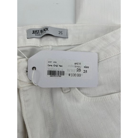 Just black Cora crop raw chewed hem jeans 25 white distressed - Picture 8 of 12